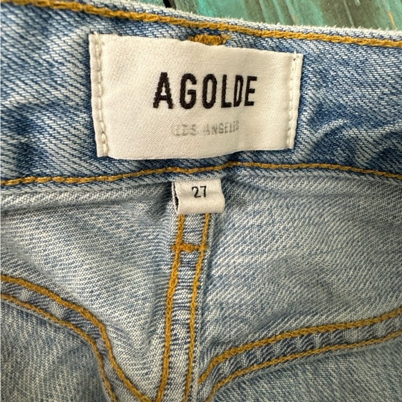 Agolde Riley High Rise Straight Crop Jeans Distressed Size 27 - Picture 16 of 16